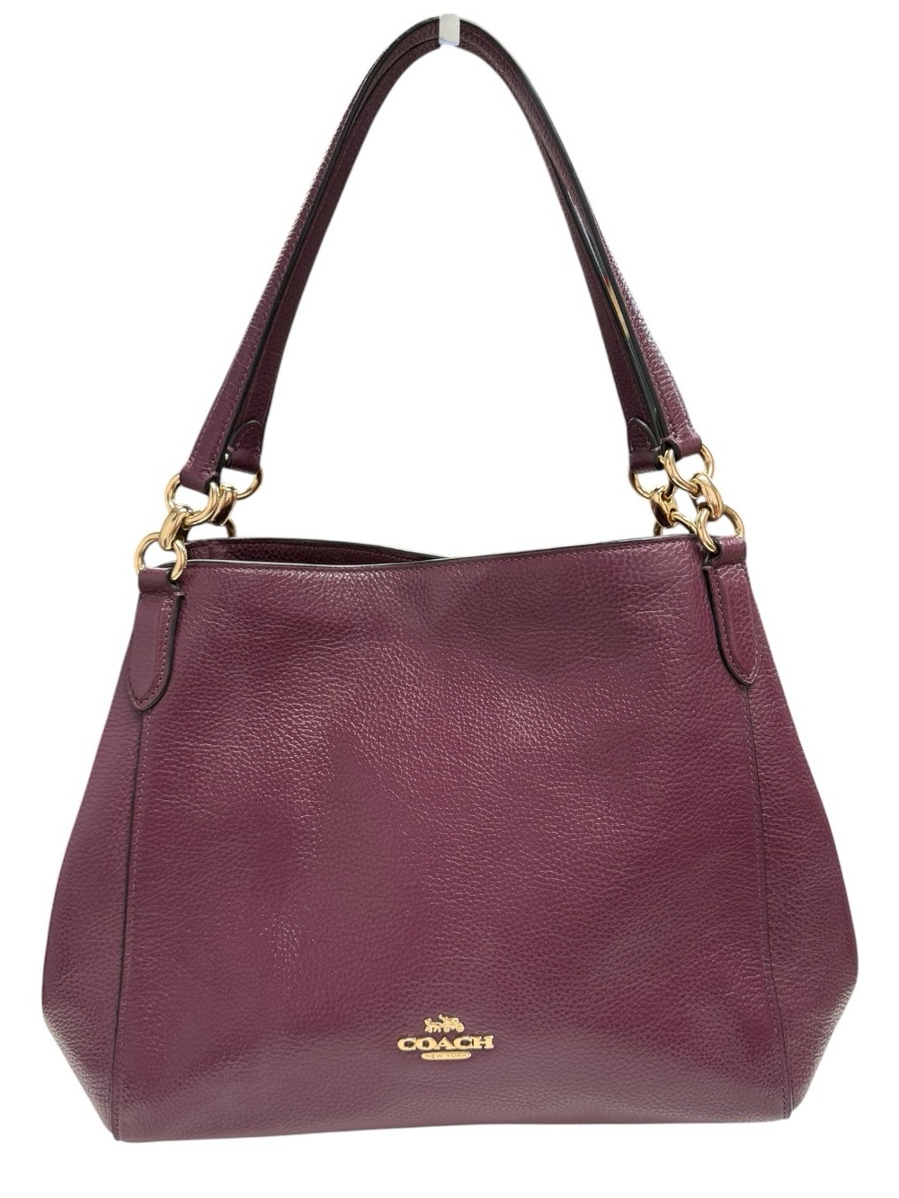 Coach Lexy Pebbled Leather Shoulder Bag in Plum
